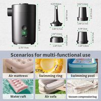 Compresseur d'air portable 2026, mini pompe à air électrique portable pour matelas gonflables, bouées de natation, flotteurs de piscine, rechargeable 3600 mAh