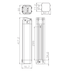 Batteria per E-bike Shanshan Whitebait 011 36V 10AH con BMS 15A per Motore Max 350W Scarica dal Basso 417.2x77.2x86.2mm - Product Image 3