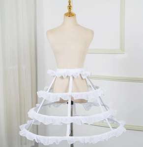 Ecowalson Femmes Victorien <span class=keywords><strong>Jupon</strong></span> 3 Cerceaux Crinoline Lolita Fishbone Creux Oiseau Cage Jupe Broderie Dentelle <span class=keywords><strong>Jupon</strong></span> - Product Image 3