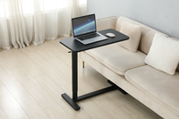 Bureau debout mobile à hauteur de ressort à gaz 90 inclinable et rangable pour ordinateur portable pliable avec roues cachées
