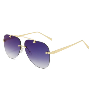<span class=keywords><strong>Occhiali</strong></span> da sole senza montatura di design pilota dell'aviazione in lega <span class=keywords><strong>Vintage</strong></span> <span class=keywords><strong>occhiali</strong></span> da sole da uomo River - Product Image 3