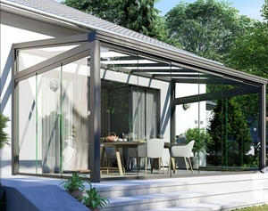 <span class=keywords><strong>Serre</strong></span> moderne préfabriquée en <span class=keywords><strong>aluminium</strong></span> avec toit plat pour villa, jardin d'hiver en verre, véranda - Product Image 1