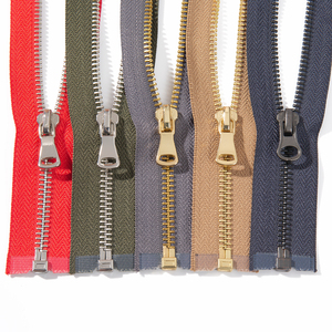 Tùy Chỉnh Màu Đen Nickel Kim Loại Dây Kéo 2-Cách Zip Cho Áo Khoác Vải Sáng Bạc Răng #3/#5/#8/#10 Kích Thước Kim Loại Dây Kéo Thanh Trượt - Product Image 5