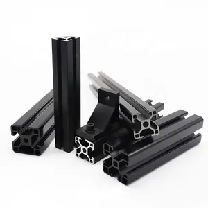 Groothandel Bulk Zwart Geanodiseerd 2020 2040 2060 2080 V Slot Aluminium Extrusie Profiel Voor 3D-printer