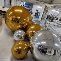 Décoration de fête, ballon brillant, boule miroir gonflable, boule brillante argentée dorée
