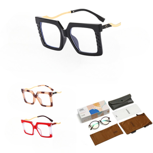 Cadre de lunettes européen et américain rétro carré Anti-bleu à la mode <span class=keywords><strong>2022</strong></span> nouveau miroir optique miroir plat verre personnalisé pour femmes - Product Image 1