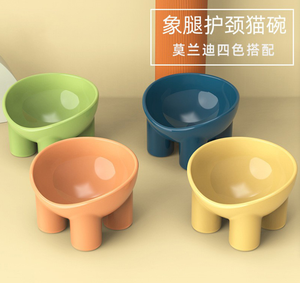 New Product Macaroon Elephant Leg Neck <b>Bowl</b> Cat Food <b>Bowl</b> Anti-Knock Over Pet <b>Bowl</b> - Product Image 3