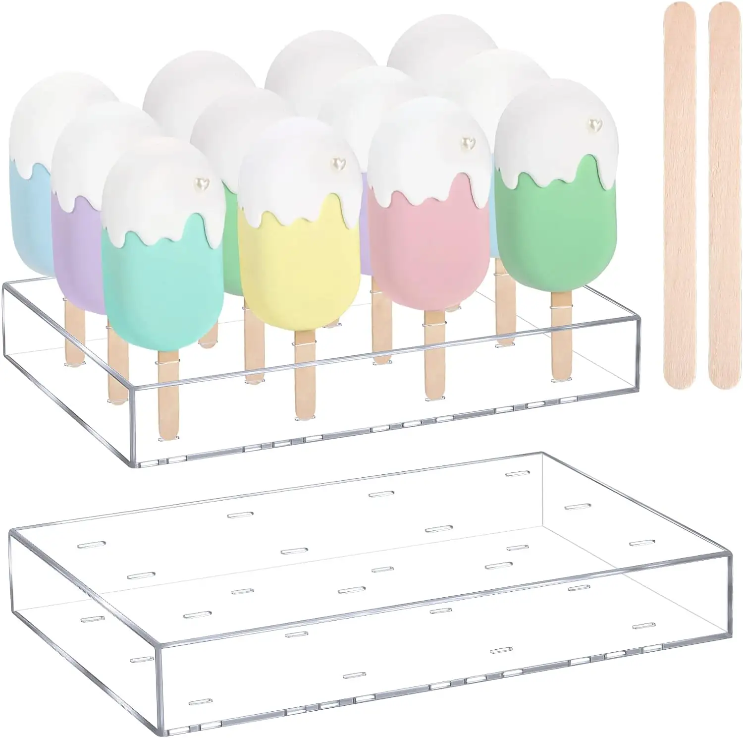 Acrylic bánh Pop đứng tái sử dụng bánh Pop chủ rõ ràng Lollipop chủ cakesicle đứng hiển thị