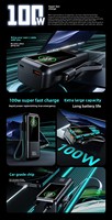 Banco de Energía Portátil para Laptop de 20000mAh con Carga Rápida de 100W, Pantalla LED, Material de PVC, Tecnología GaN y Cable