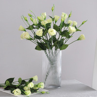 Bunga Eustoma Lisianthus Everbloom Putih Buatan Tangan Realistis Mewah dari Sutra Buatan 67CM Gaya Alami untuk Pernikahan, Rumah, Pesta, Natal