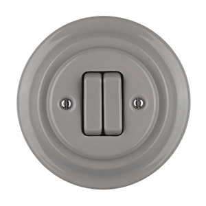 Porcelaine de style rustique 1 clé 2 clés Interrupteurs muraux à bouton-poussoir électrique vintage - Product Image 6