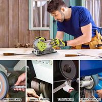 Mini ponceuse à bande électrique multifonctionnelle, kit avec bande à 15 degrés, vitesse réglable, machine de polissage et de meulage DIY, aiguiseur de couteaux électrique