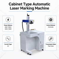 Machine de marquage laser couleur de type armoire, automatique, 20W 30W 50W 100W, marqueur laser à fibre avec axe rotatif pour métaux, plastiques et anneaux