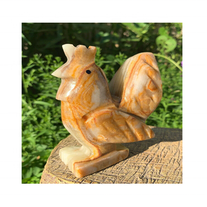 Figura de Gallo de Arte Popular Tallada en Ónix Marrón en Material de Piedra con Color y Tamaño Personalizables - Product Image 3
