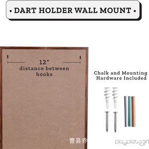 Tableau de score de fléchettes Playplatoon avec étagère, jeu de cricket mural en bois, support de fléchettes en bois massif, tableau de score en bois massif - Product Image 3