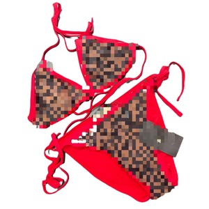 Nouveau style tendance transfrontalier Europe/Amérique, ensemble de maillots de bain deux pièces en mousseline assorti pour la famille (parents-enfants) et les couples - Product Image 1