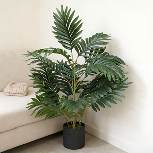 Palmera Areca Artificial de Tamaño Pequeño, <span class=keywords><strong>Dypsis</strong></span> Lutescens Artificial en Maceta de Plástico Negra, Planta Tropical Artificial para Decoración de Sala de Estar - Product Image 2