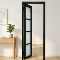 Porte coulissante moderne en aluminium Sasee modèle 4202, double vitrage trempé, isolation thermique, cloison intérieure pour l'intimité, vente en gros
