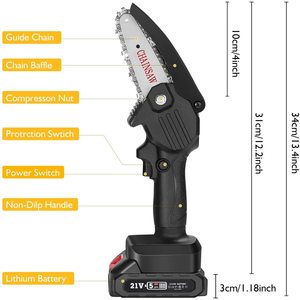 <span class=keywords><strong>Cortadora</strong></span> de <span class=keywords><strong>Madera</strong></span> Inalámbrica de 21 V Compatible con Batería <span class=keywords><strong>Makita</strong></span>, Herramienta Eléctrica de Podar con una Sola Mano, Motosierra Eléctrica para Jardinería - Product Image 2
