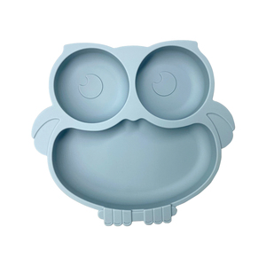 Vaisselle bébé en silicone antidérapante en forme de hibou personnalisée. Ensemble d'alimentation d'entraînement pour tout-petits avec ventouses. Vente en gros d pour enfants - Product Image 3