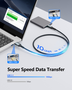Cable de Carga Rápida SUNGUY Tipo-C de 18W y 0.6m, Cable de Datos USB Trenzado y Resistente para Teléfono Móvil, Banco de Energía y Automóvil, Listo para Enviar - Product Image 3