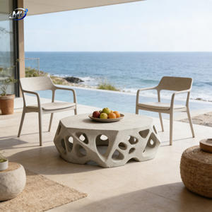 Mesa de Centro Moderna y Duradera de GRC Gris Irregular, Diseño Creativo para Sala de Estar, Muebles para el Hogar - Product Image 2