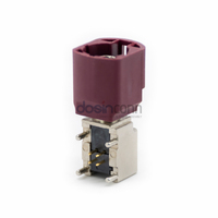Conector Macho HSD de Alta Velocidad de 4 Pines con Código D, Montaje en PCB de Orificio Pasante para Automoción GSM LVDS