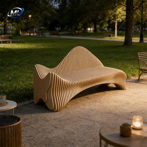 Canapé modulaire en bois massif, moderne et durable, mobilier paramétrique pour bureaux, hôtels, halls d'entrée et projets paysagers - Product Image 3