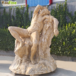 Marbre d'extérieur classique grandeur nature le satyre ivre Sculpture Barberini Faun Statue - Product Image 2