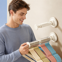 Séchoir à linge rétractable à ventouse, support mural sans perçage, moderne, pour salle de bain et balcon