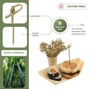 Piques à hamburger en bambou naturel, bâtonnets en bambou noués jetables, brochettes à cocktail pour apéritif, <span class=keywords><strong>olives</strong></span>, fournitures alimentaires pour fêtes - Product Image 2