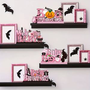 Centros de Mesa Temáticos de Madera Rosa para Fiestas, Decoración para Revelación de Género, Halloween, Baby Shower - Product Image 4