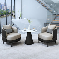 Ensemble de fauteuils modernes en forme d'arc avec table basse à pieds coniques, style américain, pour appartement, zone de réception, chaise d'attente