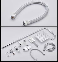 Kit de robinet et poignée de salle de bain simplement chromé colonne de douche ensemble de douche à effet pluie en acier inoxydable