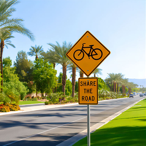 Panneau de signalisation routière en aluminium en forme de losange. Prix de vente direct d'usine. Les couleurs et les tailles peuvent être personnalisées. - Product Image 3