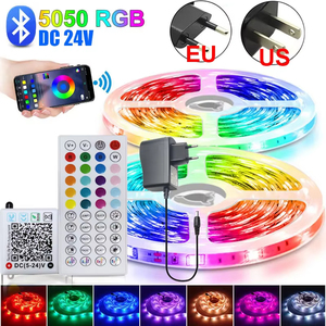 Bandes <span class=keywords><strong>LED</strong></span> <span class=keywords><strong>Rgb</strong></span> 5M 10M 15M 20M 30M 40M 24V <span class=keywords><strong>Ruban</strong></span> <span class=keywords><strong>LED</strong></span> <span class=keywords><strong>Bluetooth</strong></span> Bande lumineuse <span class=keywords><strong>LED</strong></span> pour salon avec application Décoration de jeux - Product Image 1