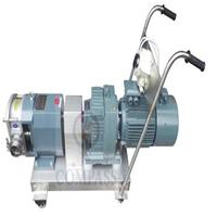 2.2kw 3hp 120000cps cairan viskositas tinggi baja tahan karat Yogurt SS316L Rotor pompa dengan troli untuk sirkulasi