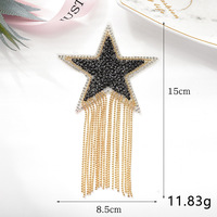 Patchs en strass thermocollants en cristal plastique en forme d'étoile de 5 cm personnalisés pour chaussettes et chapeaux, vente en gros