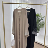 Dernière collection : Kaftan Abaya élégant et modeste pour femme, style Dubaï Turquie, avec manches ornées de diamants, taille XXL, fait main et respirant.