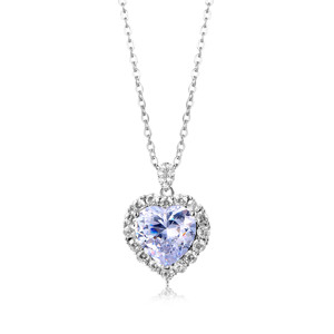 Colgante de Corazón de Circonio Azul Estilo Romántico Clásico Heart of the Ocean, Elegante Collar con Colgante de Joyería para Mujer con Estética Real - Product Image 3