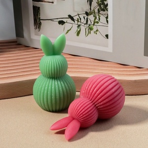 Molde de yeso Tangchu geométrico multicapa con relieve floral para velas, helados, difusores de conejo, molde de doble bola para pasteles, decoración del hogar - Product Image 3