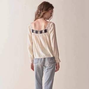 Blusa Vintage de Primavera para Mujer, Transpirable, con Cuello Cuadrado, Adorno de Lazo Negro, Manga Larga, Estilo Campesino, ODM - Product Image 3