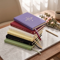 Carnet de Gratitude Quotidienne à Couverture Rigide en Tissu Lin avec Estampage à Chaud Doré – Journal de Réflexion et de Mindfulness