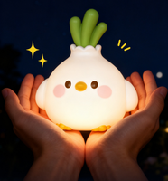 Lampe en silicone créative en forme d'oiseau ailé, rechargeable, à commande tactile et par claquement, pour enfants, décoration d'intérieur, veilleuse de chevet pour chambre à coucher