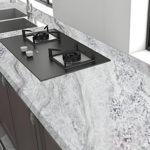 Piedra de Cuarzo Artificial Moderna, Resistente al Agua, Ecológica, con Aspecto de Mármol Gris de Lujo, Impresa en 3D y Pulida a Mano de Alta Calidad Personalizada - Product Image 3