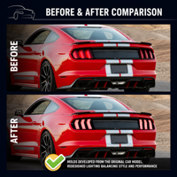 Conjunto de Luces Traseras LED para Ford Mustang 2015-2023, Lámpara Trasera Secuencial de Tres Barras, Negro Brillante, OEM, Posventa, Venta al por Mayor