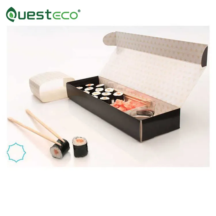 Одноразовая коробка для суши на вынос, оптовая продажа суши-коробок, коробка для суши с ветчиной и держателем для соуса