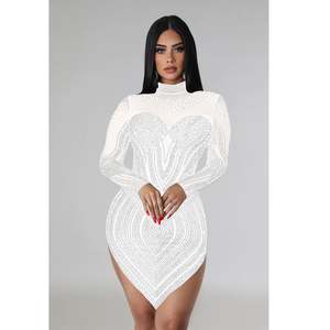 Nuevo Vestido de Gasa de Manga Larga para Mujer 2026, Bordado, para Cena, Fiesta, Club, Moda, Marca Famosa de Lujo - Product Image 5