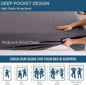 Protège-matelas imperméable respirant et silencieux - Housse <span class=keywords><strong>de</strong></span> <span class=keywords><strong>lit</strong></span> matelassée par ultrasons - Anti-acariens - Vente en gros usine Oeko-Tex - Product Image 6
