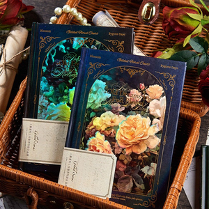 สมุดบันทึกปกแข็งเคลือบทอง 1 เล่มพร้อมปกสไตล์อเมริกันวินเทจ - Product Image 1